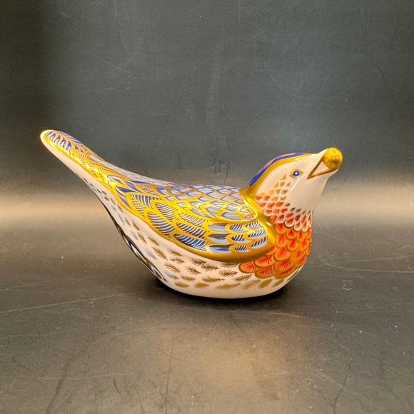 Royal Crown Derby "Bluebird" paperweight signed by Hugh Gibson with gold stopper - Picture 4 of 14